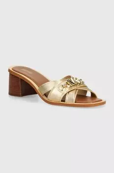 Кожаные шлепанцы Tiffanie Michael Michael Kors, золотой