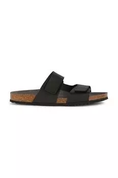 Кожаные шлепанцы U SANDAL GHITA Geox, черный