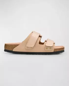 Кожаные шлепанцы Uji с двойной ручкой BIRKENSTOCK, цвет New Beige