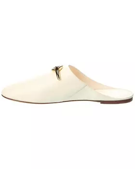 Кожаные шлепанцы Valentino с логотипом, белый