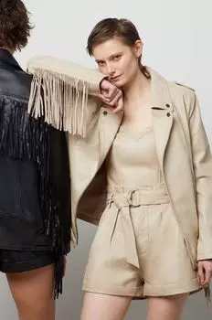 Кожаные шорты Answear Lab, бежевый