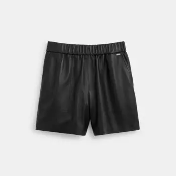 Кожаные шорты COACH, черный