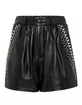 Кожаные шорты Кристалл PHILIPP PLEIN, черный