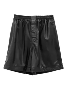 Кожаные шорты LOEWE, черный