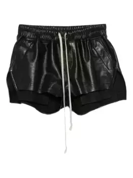 Кожаные шорты на завязках Rick Owens, черный