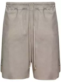 Кожаные шорты Rick Owens, серый
