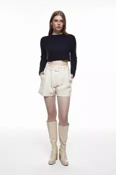 Кожаные шорты с поясом Stone QUZU