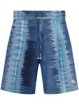 Кожаные шорты с принтом тай-дай AMIRI, синий