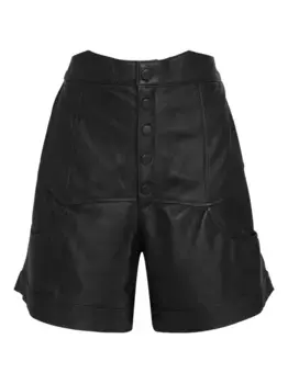 Кожаные шорты с завышенной талией Olympiah, черный