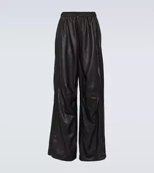 Кожаные штаны Balenciaga, черный