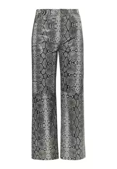 Кожаные штаны faina Wide leg Pants, цвет grey/basalt grey/light grey