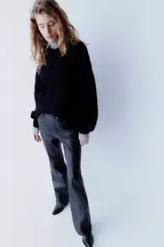 Кожаные штаны H&M, черный