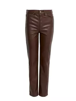 Кожаные штаны Marks & Spencer Regular Pants, коричневый