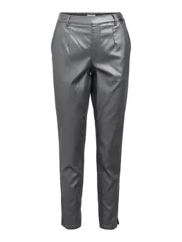 Кожаные штаны OBJECT Slim fit Pants BELLE, цвет smoke grey