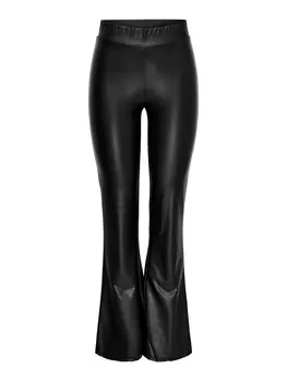 Кожаные штаны ONLY Flared Pants ONLCOOL, черный