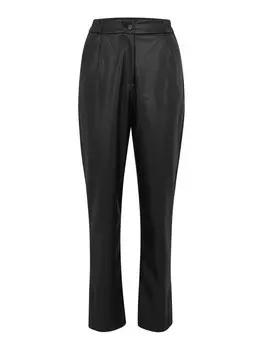 Кожаные штаны Only Tall Regular Pleat-Front Pants ONLMYNTE, черный
