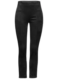Кожаные штаны STREET ONE Slim fit Pants, черный