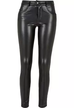 Кожаные штаны Urban Classics Slim fit Pants, черный