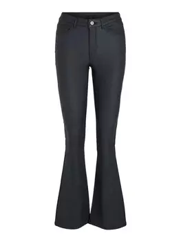 Кожаные штаны VILA Flared Pants Flair, черный