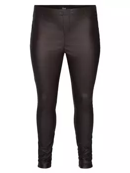 Кожаные штаны Zizzi Skinny Leggings, темно-коричневый