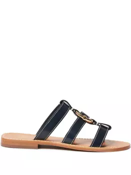 Кожаные слайдеры Claudie Pierlot, синий