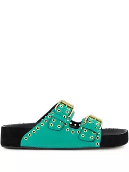 Кожаные слайдеры ISABEL MARANT, зеленый