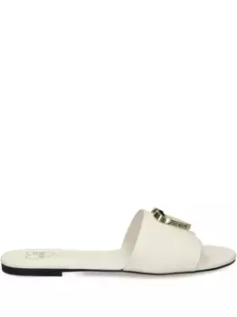 Кожаные слайдеры Love Moschino, белый