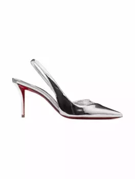 Кожаные слингбэки Postisha Christian Louboutin, серебристый