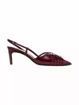 Кожаные слингбэки с ремешками Gucci, бордовый