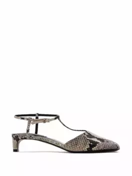 Кожаные слингбэки с тиснением под питона Jil Sander, мультиколор