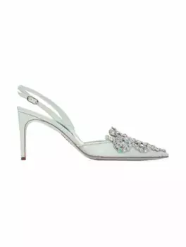 Кожаные слингбэки Veneziana Rene Caovilla, зелёный