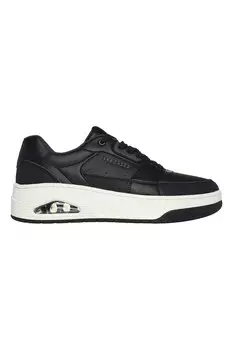 Кожаные спортивные кроссовки с логотипом Skechers, черный
