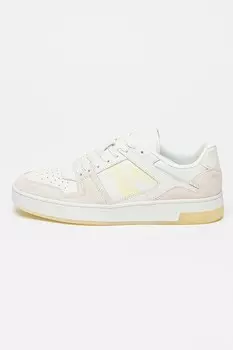 Кожаные спортивные кроссовки с замшей Calvin Klein Jeans, серый