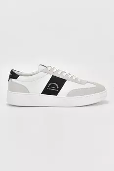Кожаные спортивные кроссовки с замшей Karl Lagerfeld, белый