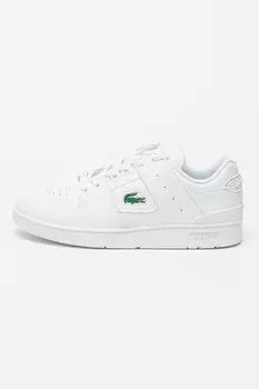 Кожаные спортивные туфли Court Cage с экокожей Lacoste, белый