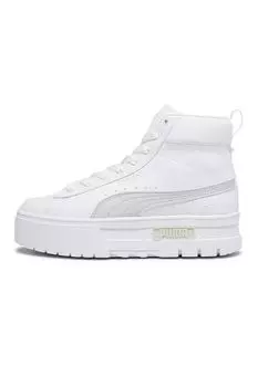 Кожаные спортивные туфли Mayze с экокожей Puma, серый
