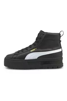 Кожаные спортивные туфли Mayze с экокожей Puma, черный