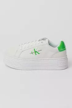 Кожаные спортивные туфли на плоской платформе Calvin Klein Jeans, зеленый