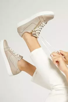 Кожаные спортивные туфли на шнуровке Jones Bootmaker, серый