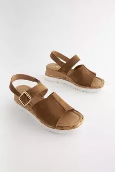 Кожаные спортивные туфли на танкетке Forever Comfort Next, коричневый
