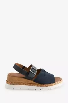 Кожаные спортивные туфли на танкетке Forever Comfort Next, синий