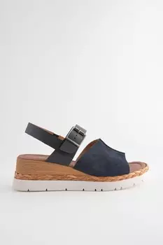 Кожаные спортивные туфли на танкетке Forever Comfort Next, синий