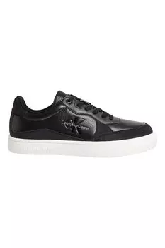 Кожаные спортивные туфли с замшей Calvin Klein Jeans, черный