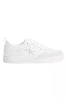 Кожаные спортивные туфли с замшей Calvin Klein Jeans, белый