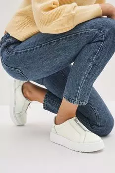 Кожаные спортивные кроссовки Signature Forever Comfort на толстой подошве и застежке-молнии Next, белый