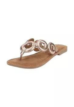 Кожаные стринги LAZAMANI, персиковый