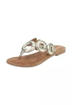 Кожаные стринги LAZAMANI, золото