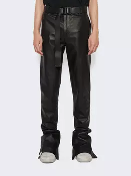 Кожаные суперузкие брюки с поясом Off-White, черный