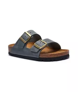 Кожаные тапочки Аризона Birkenstock, серый