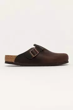 Кожаные тапочки Boston SFB Birkenstock, коричневый